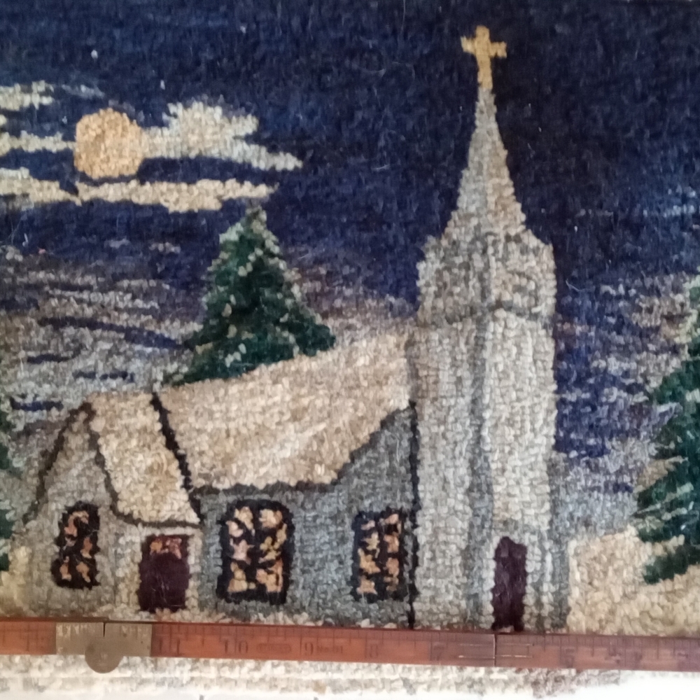 ANTIQUE/HOOKED RUG - Picture 3 of 5